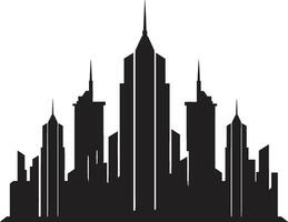 Horizont mehrstöckig skizzieren Stadtbild Vektor Logo Design Innenstadt Höhen Illustration mehrstöckig Gebäude im Vektor Symbol