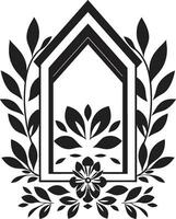 Blütenblatt Symmetrie schwarz Vektor Blumen- Symbol Mosaik Garten geometrisch Fliese Vektor Logo