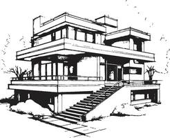Triplex Zenit ikonisch Vektor von Wohn Eleganz tri Elevation Herrenhaus Emblem von anspruchsvoll Leben