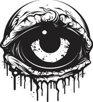 kuslig odöda syn vektor zombie öga emblem skräckinjagande stirra svart kuslig öga logotyp