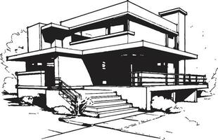Symmetrie Entwurf Duplex Haus Design im Vektor Logo Konzept doppelt Leben Vision skizzieren Idee zum Duplex Haus Symbol