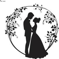 Erbstück Romantik Hochzeit Paar Dekor Rahmen jubelnd Reise aufwendig Braut und Bräutigam Rahmen vektor