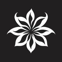 wunderlich künstlerisch wirbeln handgemacht Vektor Emblem modern Blumen- Abstraktion glatt schwarz Symbol