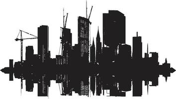 Stadtlinie Wolkenkratzer Silhouette mehrstöckig Gebäude im Vektor Logo Horizont mehrstöckig Eindruck Stadtbild Vektor Logo Symbol
