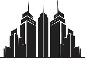 Metropolitan- Höhen skizzieren Stadtbild mehrstöckig Vektor Symbol städtisch Wolkenkratzer Eindruck mehrstöckig Vektor Logo Design