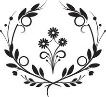 noir gardenia symfoni noir logotyp ikoner årgång noir blomma porträtt svart vektor emblem mönster