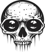 albtraumhaft Schädel starren schwarz Zombie Design makaber Knochen Struktur gruselig Vektor Symbol