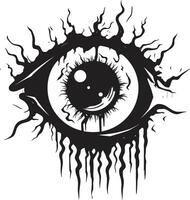 schrecklich Zombie Blick schwarz Auge Symbol Design gruselig Untote Vision Vektor Zombie Auge Emblem