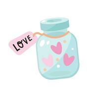 valentines dag kärlek flaska med hjärta vektor