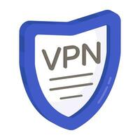 ein editierbar Design Symbol von sichern vpn vektor