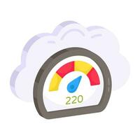 modern design ikon av moln hastighet testa vektor