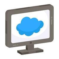 Premium-Download-Symbol des Cloud-Computers vektor