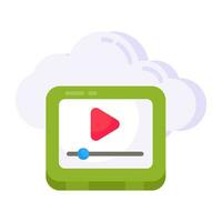 Bearbeitbare Designikone des Cloud-Videos vektor