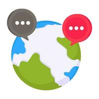 ein farbig Design Symbol von global chatten vektor