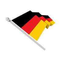 National Flagge von Deutschland im eben Stil isoliert auf Weiß Hintergrund, Vektor Illustration
