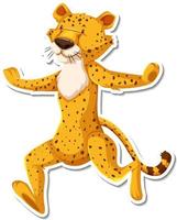 Gepard tanzende Cartoon-Figur auf weißem Hintergrund vektor