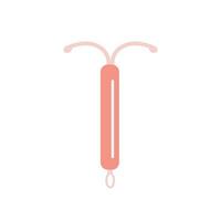 hormonell iud. koppar intrauterin enhet färgad platt stil ikon. kvinnor preventivmedel födelse kontrollera metoder. kvinna preventivmedel. säker sex vektor element isolerat på vit.