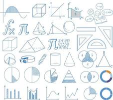 uppsättning matematiska tecken och diagram vektor