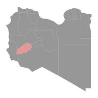 wadi al hayaa distrikt Karta, administrativ division av libyen. vektor illustration.