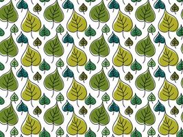 sömlös klotter mönster av grön löv vektor