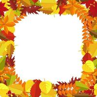 Rahmen mit Herbst bunt Blätter. fallen Jahreszeit Gruß Karte, Poster, Flyer., generisch fallen Hintergrund usw. Vektor Illustration