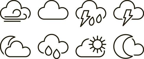 översikt väder ClipArt klotter moln skiss vektor illustration