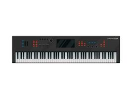 Musik- Synthesizer Tastatur isoliert auf Weiß Hintergrund. Klavier Musical Instrumente. elektronisch Maschine dj Ausrüstung Techno. Digital Instrument Symbol Produzent Aufzeichnung Stereo. Studio Rührgerät Ausgleich. vektor