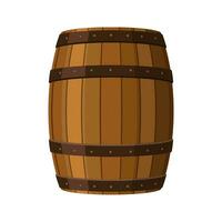Alkohol Fass, trinken Container, hölzern Fass Symbol isoliert auf Weiß Hintergrund. Fass zum Wein, Rum, Bier oder Schießpulver. Vektor Illustration