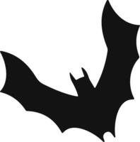 Schläger Grusel Wohnung. Aufkleber mit schwarz Maus zum Halloween Dekoration. einfach Symbol mit Tier. Silhouette von fliegend Schläger vektor