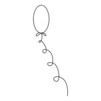 ballong ett linje konst teckning kontinuerlig hjärta vektor översikt minimalism design illustration