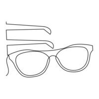 kontinuierlich einer Linie Hand Zeichnung morden Sonnenbrille Design Gliederung Vektor Illustration von minimalistisch