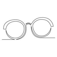 Sonnenbrille Gliederung Vektor Illustration von Vorderseite Aussicht Brille kontinuierlich Single Linie Kunst Zeichnung