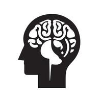 Gehirn Logo Silhouette Design Vektor Vorlage. Brainstorming denken Idee Logo Konzept Symbol.