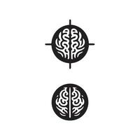 Gehirn Logo Silhouette Design Vektor Vorlage. Brainstorming denken Idee Logo Konzept Symbol.