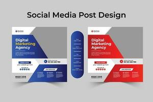 social media posta design och fyrkant baner med kreativ, professionell, öga fångst och modern layout vektor