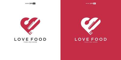 kärlek mat logotyp design mall vektor