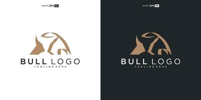 tjur, angus ko bison buffel huvud premie logotyp design. kreativ tjur horn vektor