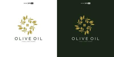 Olive Logo Symbol Design Vorlage Wohnung. natürlich extra Jungfrau Öl. Schönheit, kosmetisch vektor