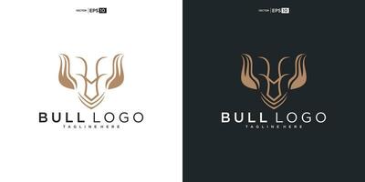 Stier, Angus Kuh Bison Büffel Prämie Logo Design. kreativ Stier Hörner vektor