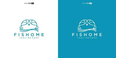Fisch mit Haus zum Zuhause echt Nachlass Wohn Hypothek Wohnung Gebäude Logo Design vektor