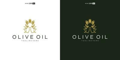 Olive Logo Symbol Design Vorlage Wohnung. natürlich extra Jungfrau Öl. Schönheit, kosmetisch vektor