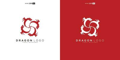 Drachen Silhouette Logo Design. Drachen Vektor Illustration