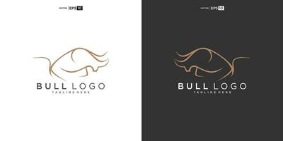 Stier, Angus Kuh Bison Büffel Kopf Prämie Logo Design. kreativ Stier Hörner vektor