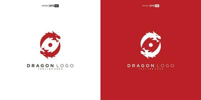 Drachen Silhouette Logo Design. Drachen Vektor Illustration