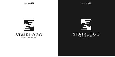 trappsteg steg trampa silhuett för trappa arkitektur interiör byggnad logotyp design vektor