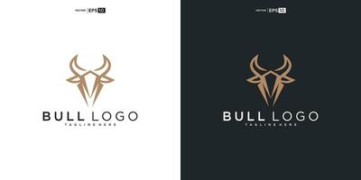 tjur, angus ko bison buffel huvud premie logotyp design. kreativ tjur horn vektor