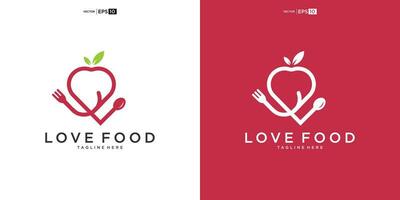 kärlek mat logotyp design mall vektor