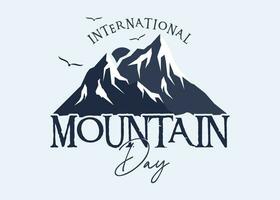 årgång design silhuett berg för internationell berg dag vektor