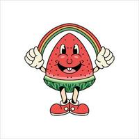 glücklich Wassermelone Karikatur Vektor Design