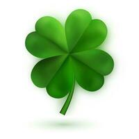 Grün vier Blatt Klee. irisch Glücklich und Erfolg Symbole. Vektor Illustration
